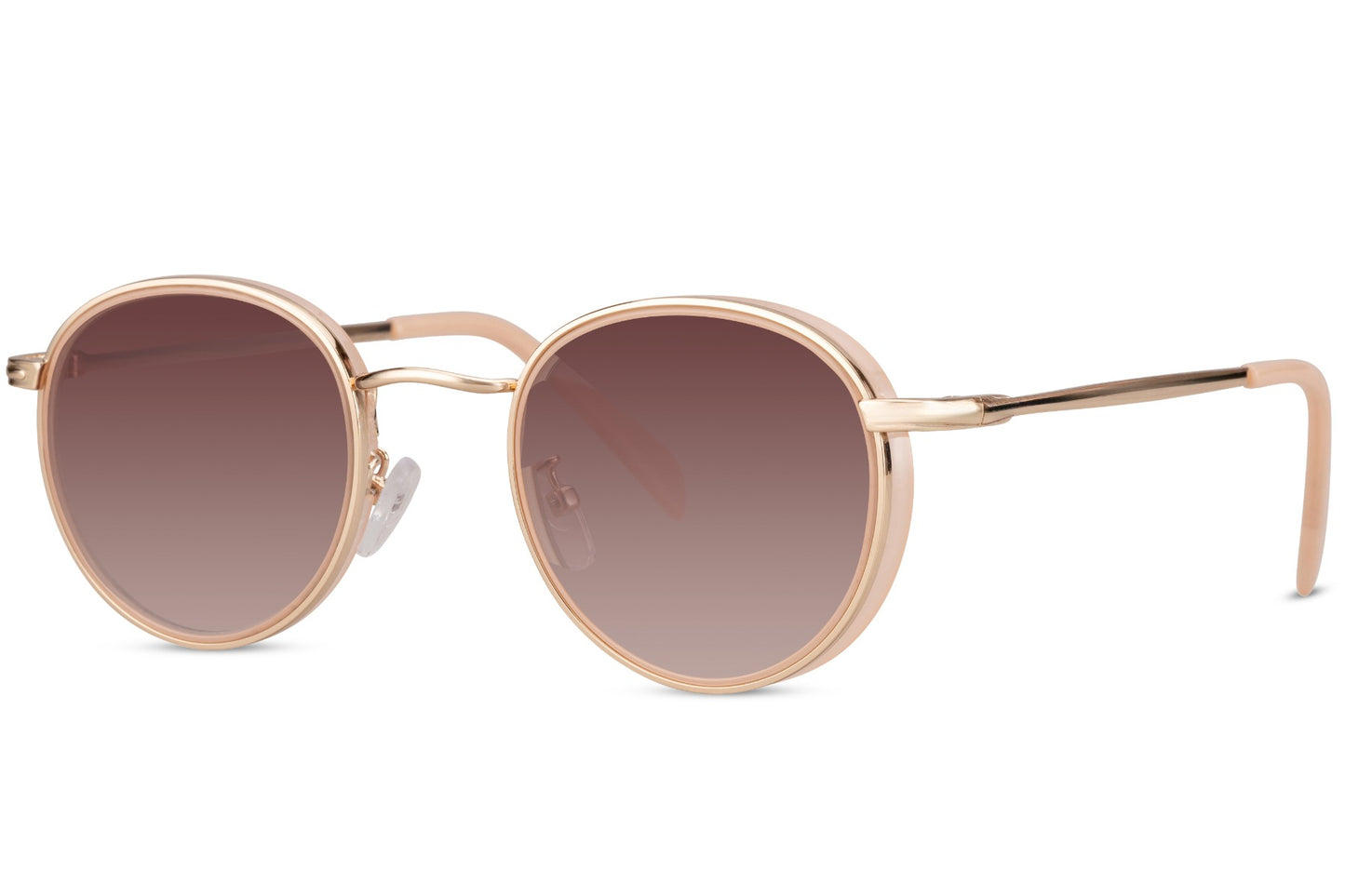 Runde solbriller med metal kant i lilla