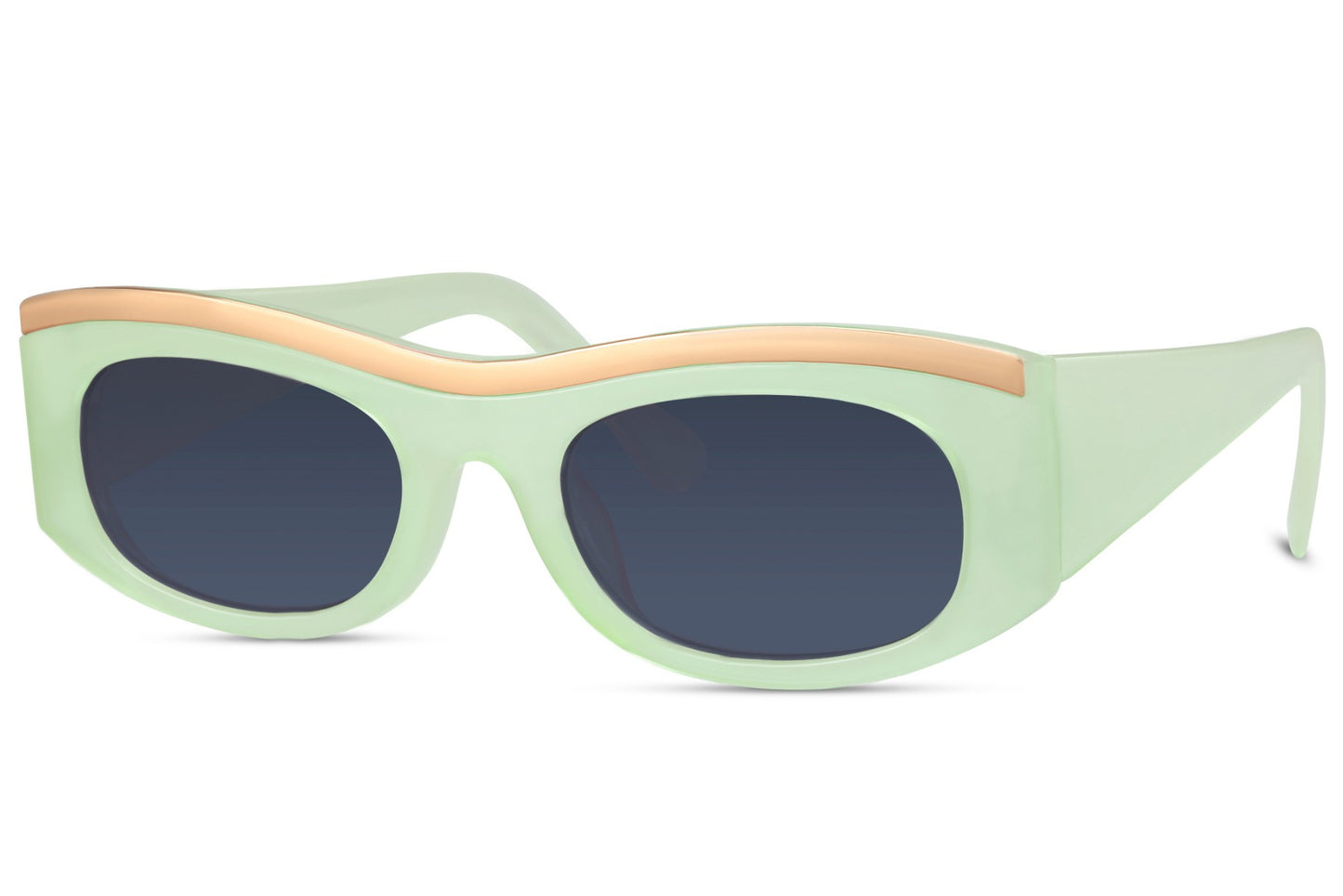 Sjov solbrille i guld og grøn