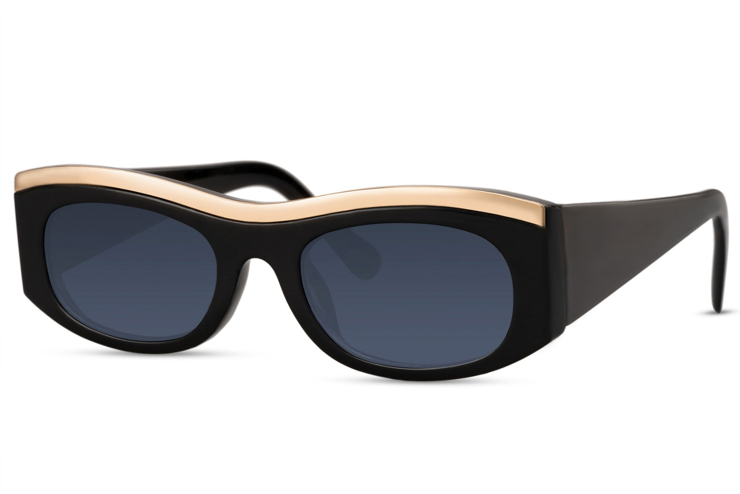 Sjov solbrille i guld og sort