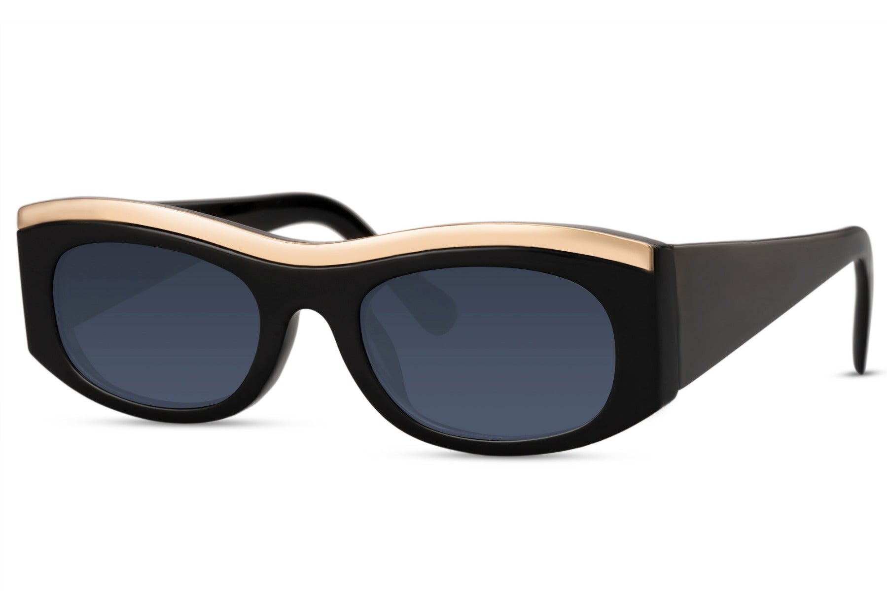 Sjov solbrille i guld og sort