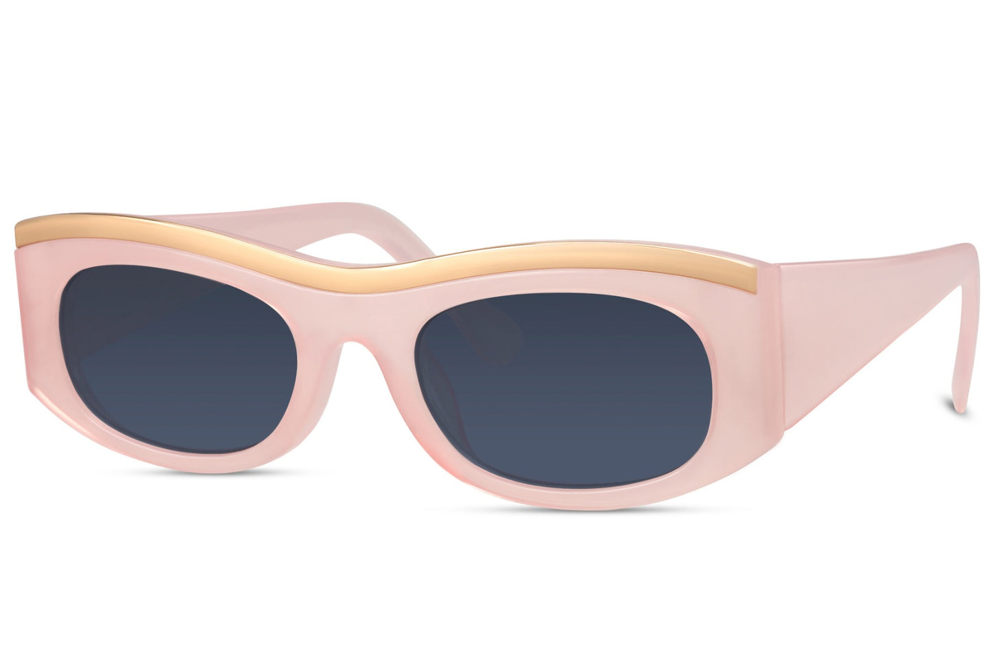 Sjov solbrille i guld og pink