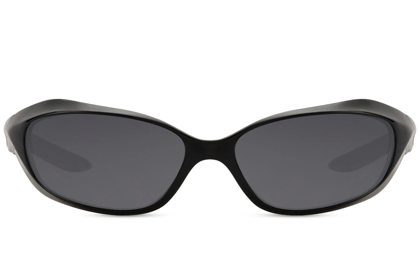 Smalle sortfarvede hurtigbriller set fra fronten