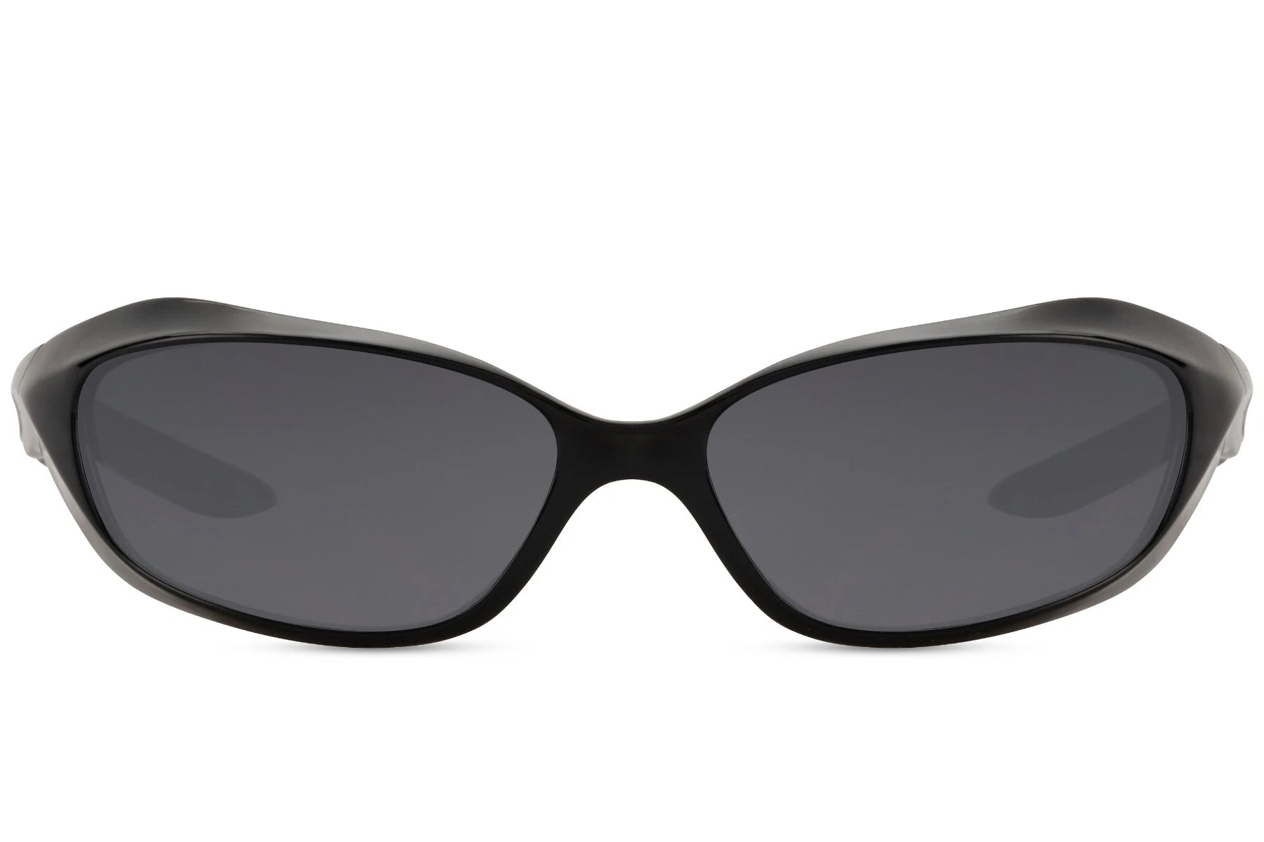 Smalle sortfarvede hurtigbriller set fra fronten