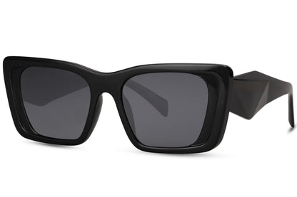 Sorte solbriller takkede stænger fra siden