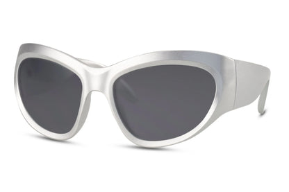 Store cat eye hurtigbriller i hvid set fra siden