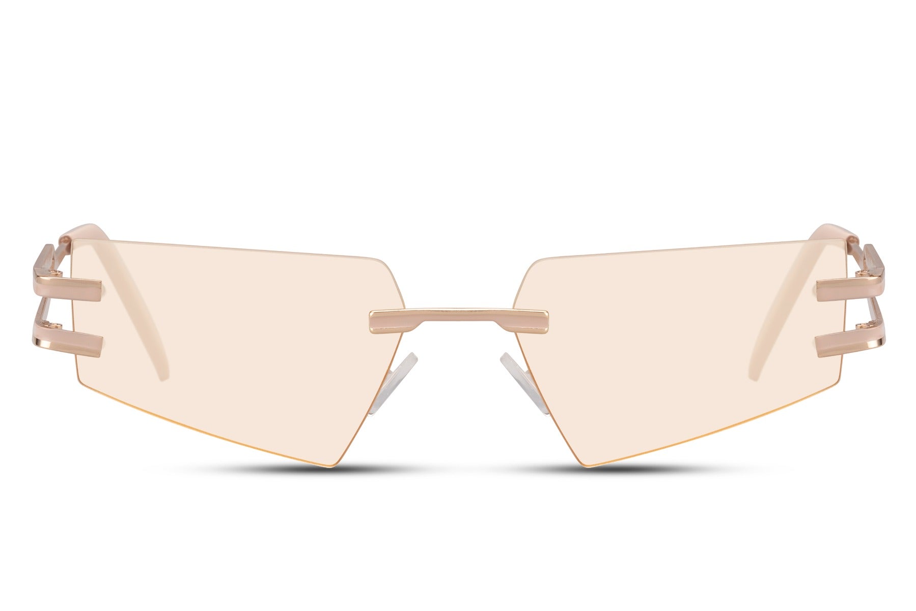 Udklædnings hurtigbriller med pink stel og pink glas set fra siden