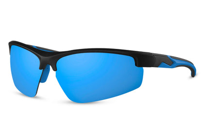 Ultimative hurtigbriller i blå glas set fra siden