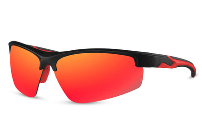 Ultimative hurtigbriller i røde glas set fra siden